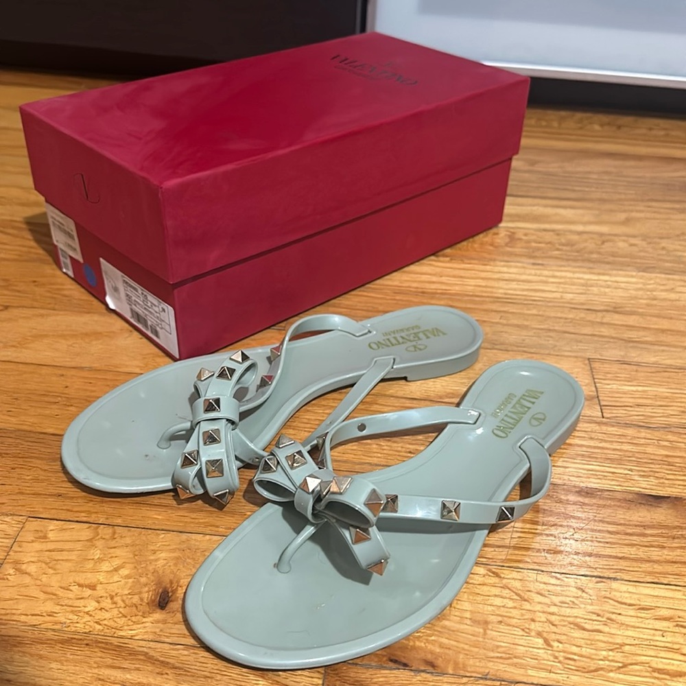 Valentino rock stud flip flops